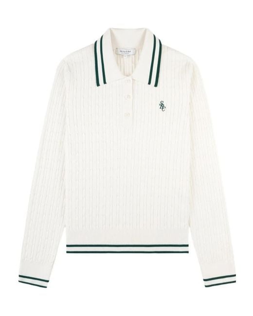 Sporty & Rich White Long-Sleeved Sweater