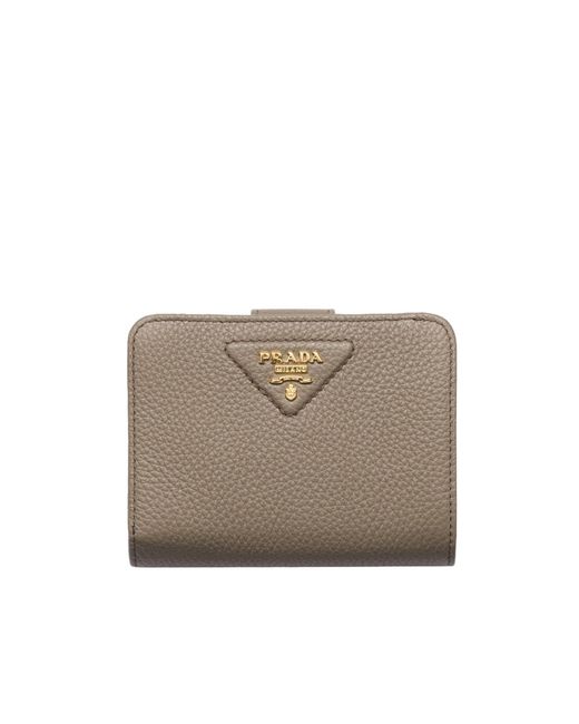 Prada Gray Small Leather Wallet