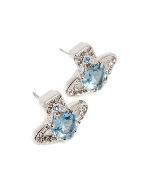 Vivienne Westwood White Saturn Pattern Earrings