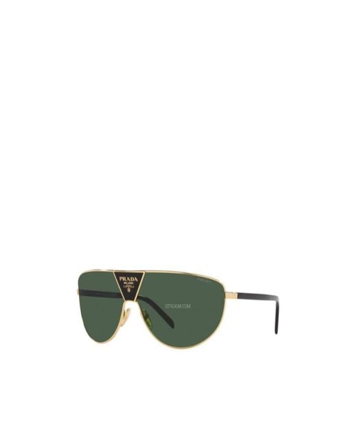 Prada Green Eyewear Mask Frame Sunglasses for men