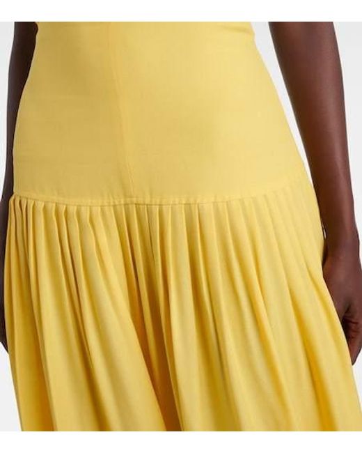 Proenza Schouler Yellow Tala Halterneck Georgette Maxi Dress