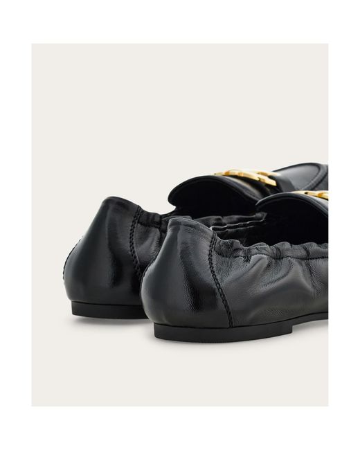 Ferragamo Black Ferragamo Gancini Plaque Elasticated Loafers