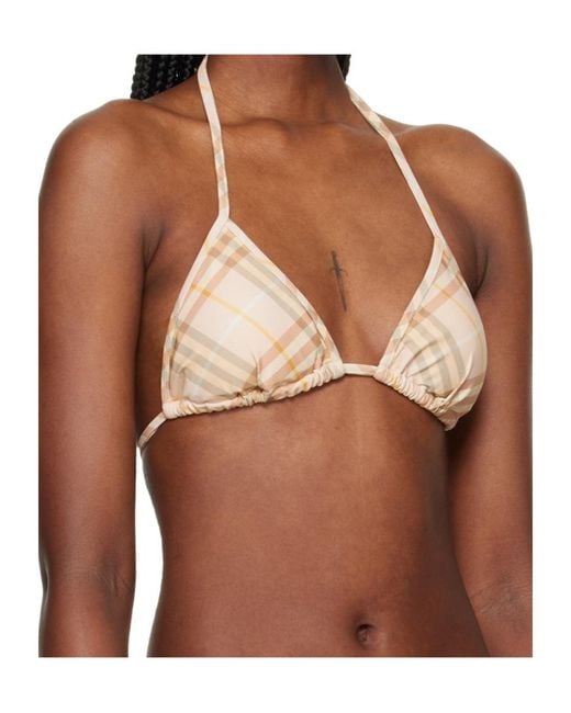 Burberry Brown Check Bikini Top
