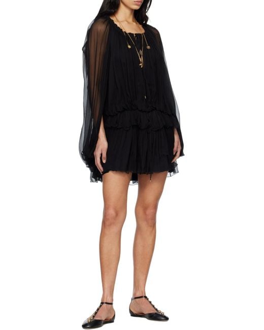 Chloé Black Long-Sleeved Mini Dress