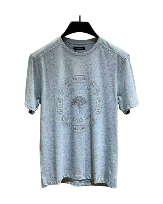 Stefano Ricci Blue Short-Sleeved T-Shirt for men