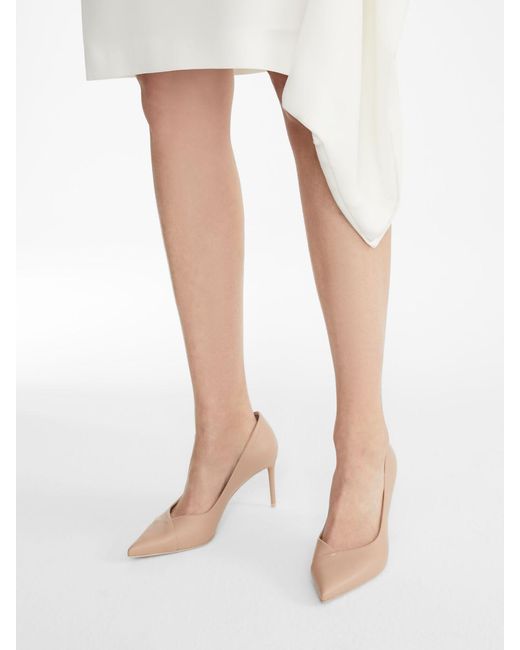 Max Mara Pink Nappa Leather Court Shoes
