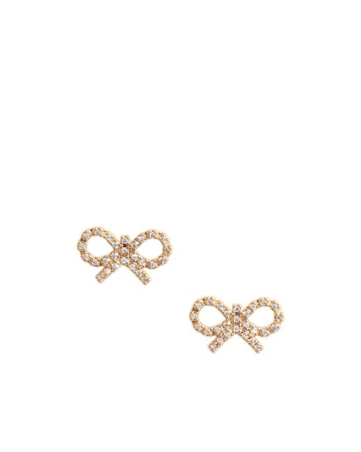 Self-Portrait Metallic Embellished Bow Earrings