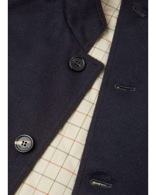 Loro Piana Blue Henley Buttoned Gilet for men