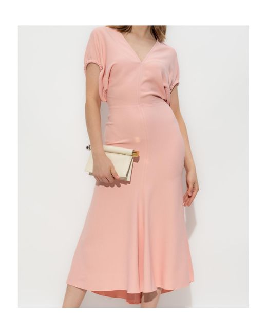 Victoria Beckham Pink Midi Dresses