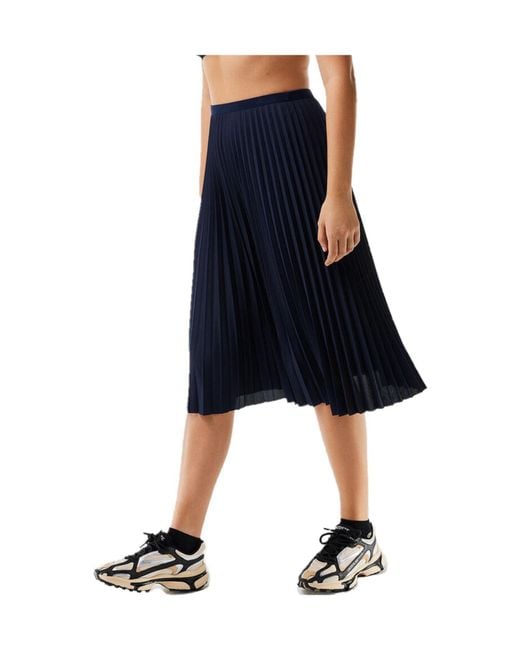 Lacoste Blue Midi Pleated Skirt