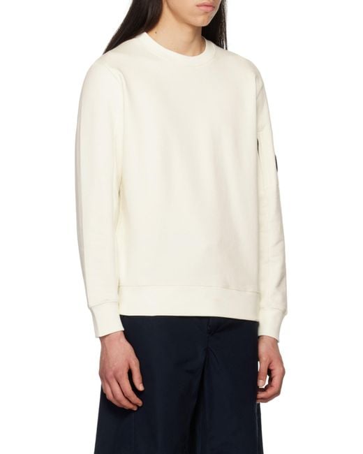 C P Company White Lens-Detail Knit Jumper for men