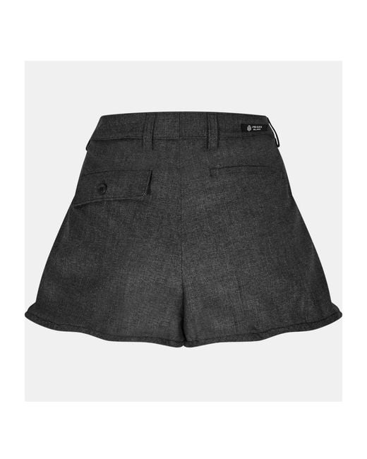 Prada Gray Logo Patch Shorts
