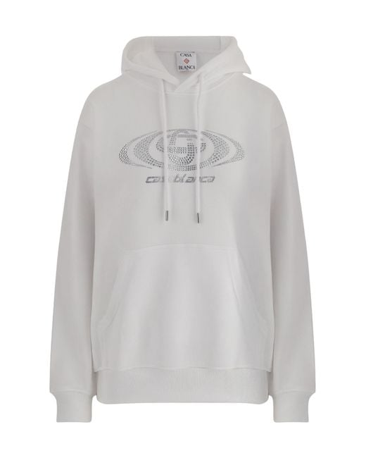 Casablanca Gray Rhinestone-Embellished Hoodie