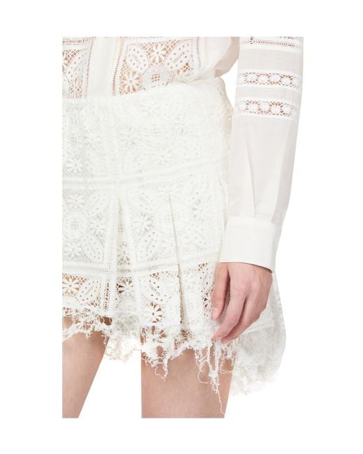 Loewe White Cotton Mini Skirt