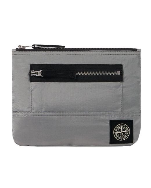 Stone Island Gray Pouch With Zip Pocket And Ripstop Lining for men