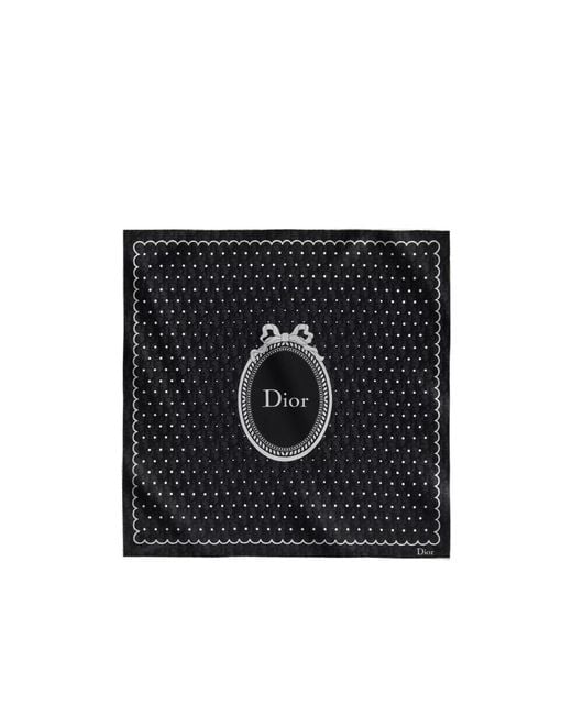 Dior Black Polka Oblique 70 Square Scarf