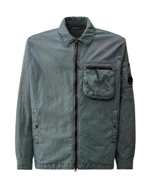 C P Company Gray Zippped Pocketed Jacket for men