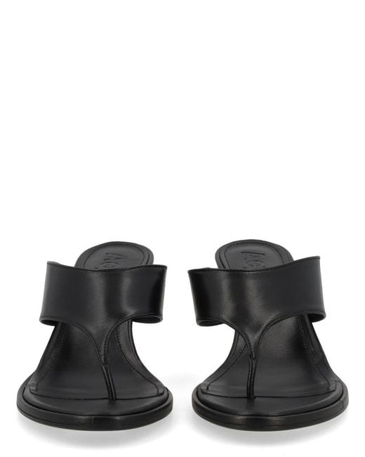 Aeyde Black Olenna Thong Sandals