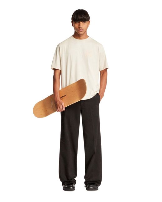 Palm Angels White Monogram Crewneck T-Shirt for men