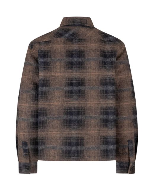 Barbour Black Plaid Zipup Shirt Jacket for men
