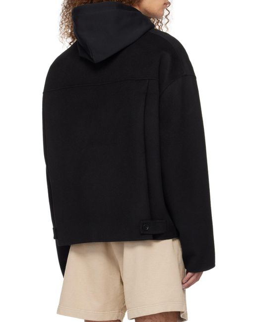 Acne Black Zip-Up Collared Jacket for men