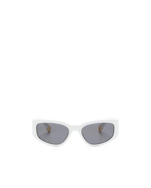 Jacquemus White Rectangle-Frame Sunglasses