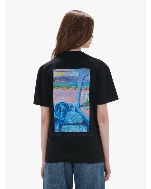 J.W. Anderson Black Jw Anderson Graphic-Printed Crewneck T-Shirt