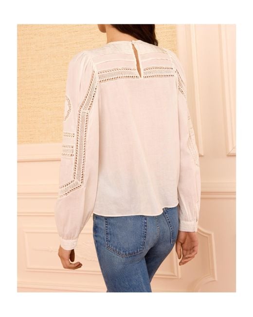 Ulla Johnson White Cut-Out Long-Sleeve Top