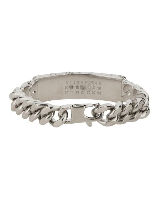 MM6 by Maison Margiela White Foil Numbers-Motif Bracelet