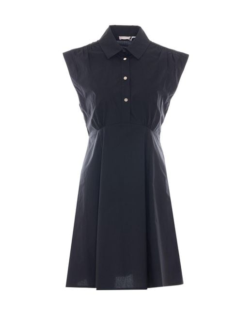 Liu Jo Blue Sleeveless Shirt Dress
