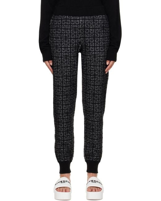 Givenchy Black 4G Monogram Cashmere Track Pants