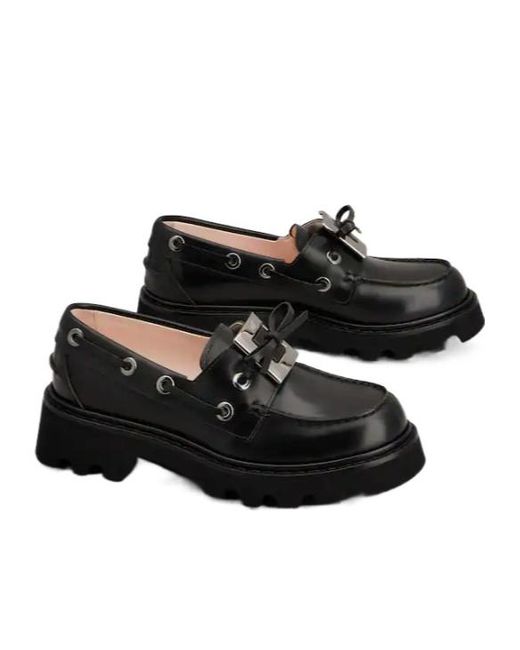 Roger Vivier Black Viv' Rangers Truck Boat Shoes