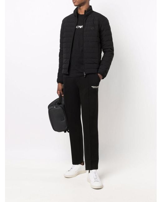 Emporio Armani Black High-Neck Padded Jacket for men