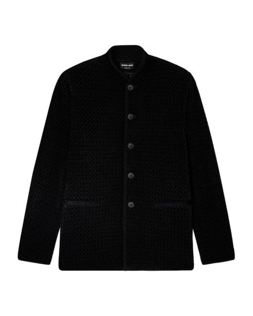 Giorgio Armani Black Single Breasted Jacket for men