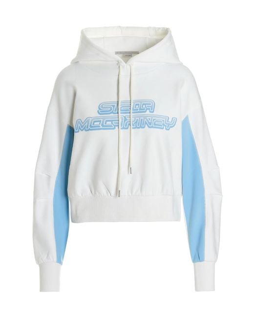 Stella McCartney Blue Logo Printed Color-Block Hoodie