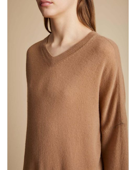 Khaite Brown The Marano V-Neck Knitted Dress