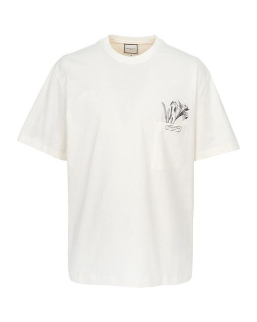 Wooyoungmi White Logo Crew Neck T-Shirt for men