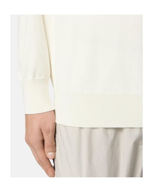 Stone Island White Logo Patch Crewneck Sweater for men