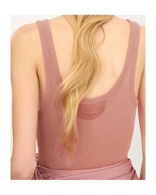 Chloé Pink Cut-Out Cotton Top