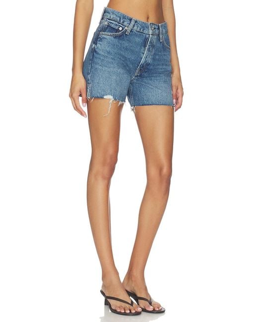 Rag & Bone Blue Frayed Denim Shorts