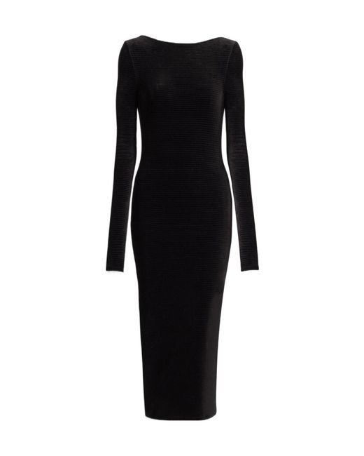 Balmain Black Long Velvet Dress