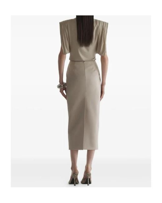 Mugler Gray Turtleneck Top