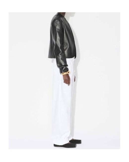Alaïa White Low-Rise Round-Toe Jeans