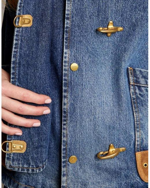 Fay Blue Hook-Closure Denim Jacket