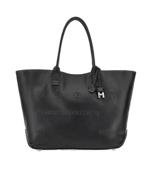 Hogan Black Address Medium Shopping Bag