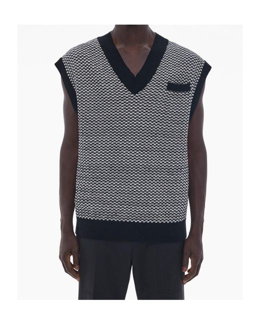 Helmut Lang Black V-Neck Knitted Vest for men
