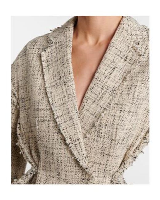 Erdem Natural Cotton-Blend Tweed Peplum Jacket