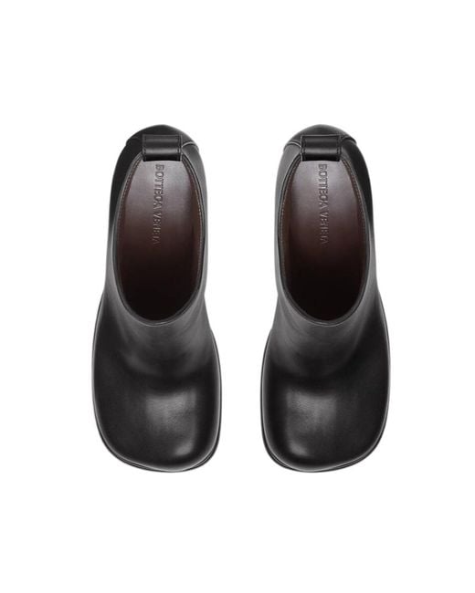 Bottega Veneta Black Square Toe Ankle Boots