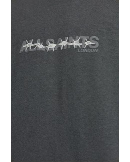 AllSaints Black Deterrent Logo T-Shirt for men