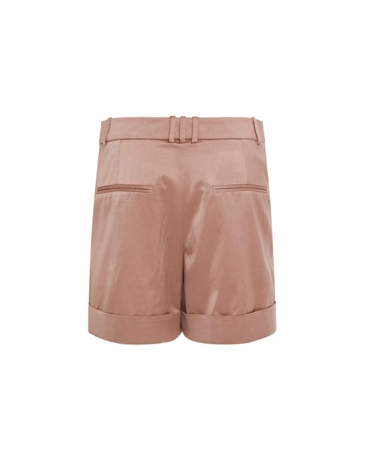 Balmain Pink Satin Plank Bermuda Shorts